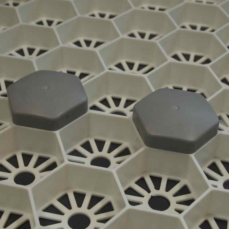 Easygravel® markeerdoppen (grijs) in Easygravel®splitplaat 