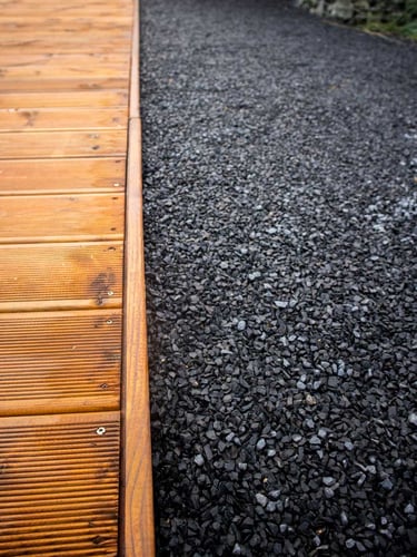 Basalt split 5 - 8mm aangelegd