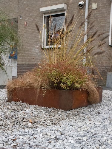 Multi-Edge ADVANCE Corten staal Borderbak aangelegd