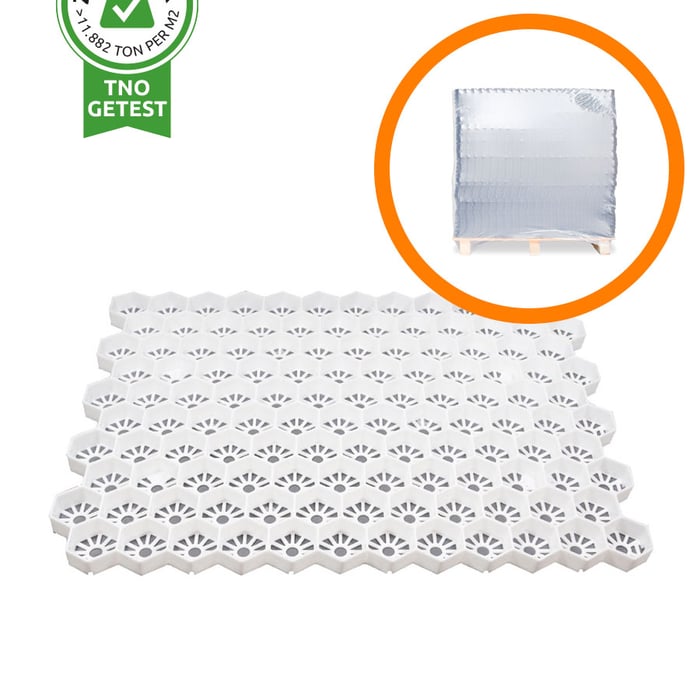 Volle pallet grindplaten Easygravel 3XL wit (35,82m2) Volle pallet grindplaten Easygravel 3XL wit (35,82m2)