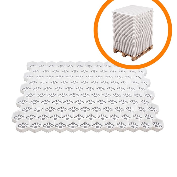 Volle pallet grindplaten Easygravel 3XL wit (35,82m2) Volle pallet grindplaten Easygravel 3XL wit (35,82m2)