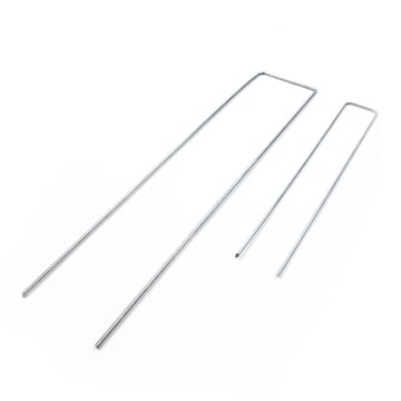 Grondpennen U-vorm verzinkt 25,5cm x 4cm x 3mm en 38cm x 8cm x 4mm