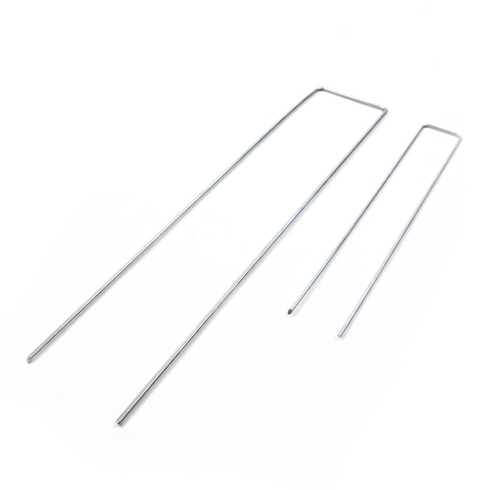 Grondpennen U-vorm verzinkt 25,5cm x 4cm x 3mm en 38cm x 8cm x 4mm