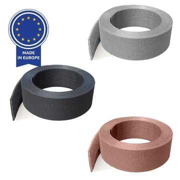 Multi-Edge ECO borderrol 20m lengte, 20cm hoogte, kleur zwart aangelegd