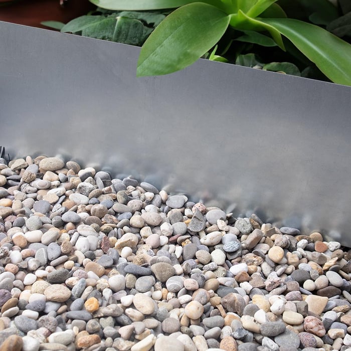 Multi-Edge METAL afboording 150x37,5cm aangelegd Multi-Edge METAL afboording 150x37,5cm aangelegd