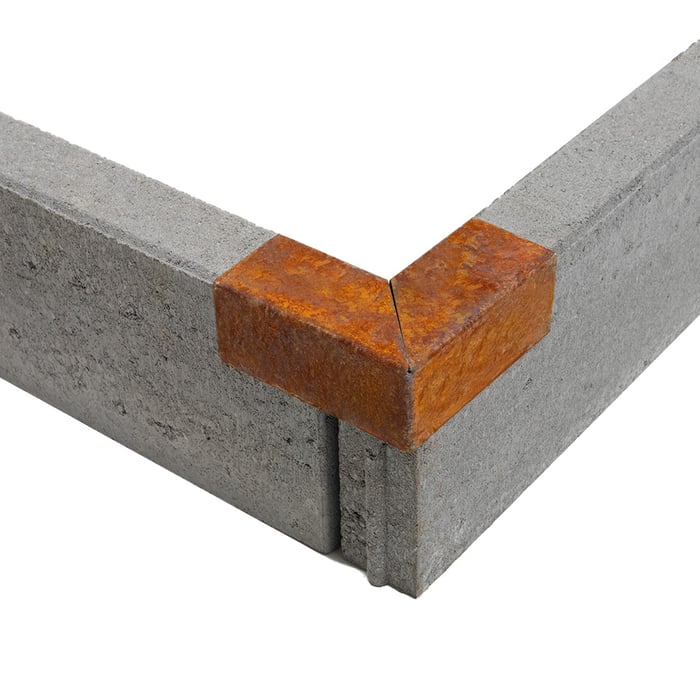 Multi-Edge PROFILE Corten staal u-profiel hoekstukken voor opsluitbanden 5x5x5x12cm