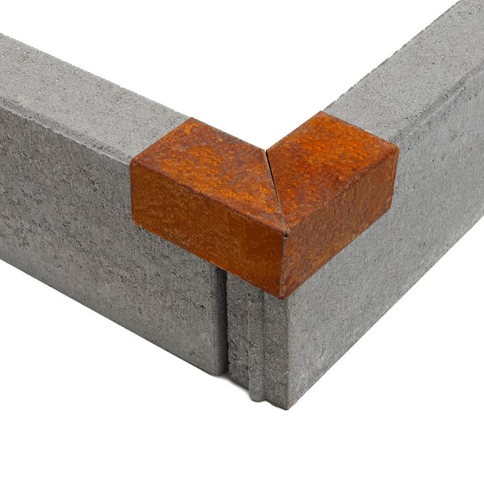 Multi-Edge PROFILE Corten staal u-profiel hoekstukken voor opsluitbanden 5x6x5x12cm 