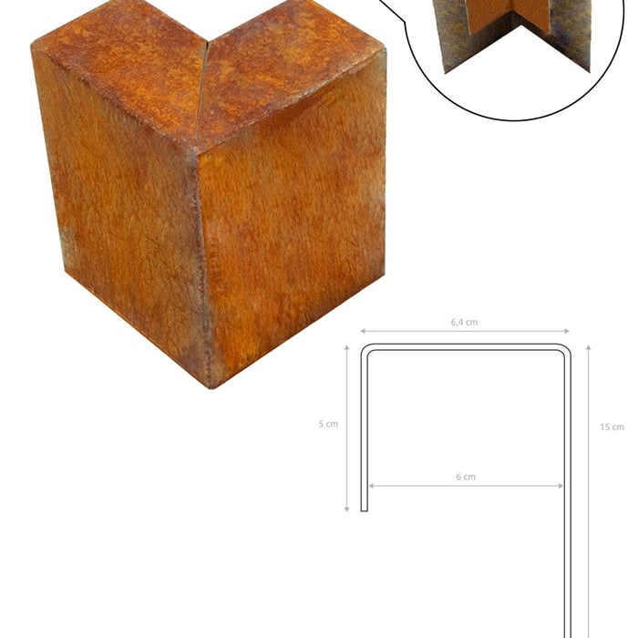 Multi-Edge PROFILE Corten staal u-profiel hoekstukken voor opsluitbanden