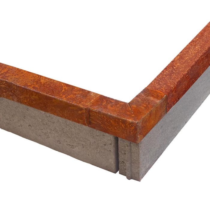 Multi-Edge PROFILE Corten staal u-profiel hoekstukken voor opsluitbanden 5x5x5x12cm inclusief u-profiel
